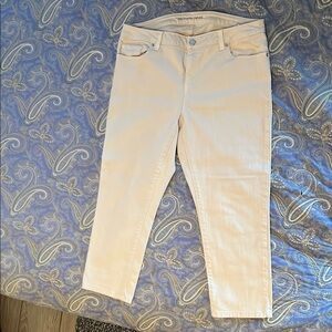 Women's Michael Kors Cream Stretch Denim Capri